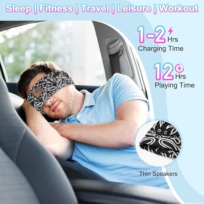 2-Pack Sleeping Headphones, Wireless Bluetooth Headband