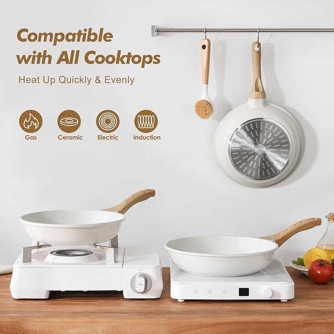 SENSARTE Nonstick Frying Pan Skillets, Healthy Cookware Chef's Pan, Free of