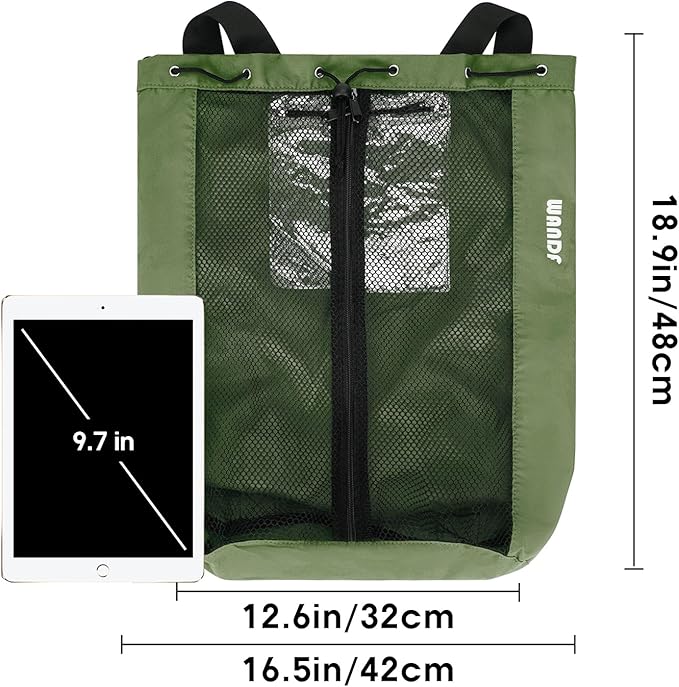 WANDF Swim Bag Mesh Drawstring Backpack Beach Backpack for Swimming, Gym, and Workout Gear