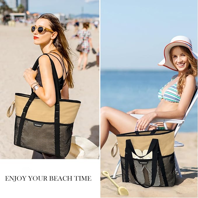 Beach Bag with Zipper