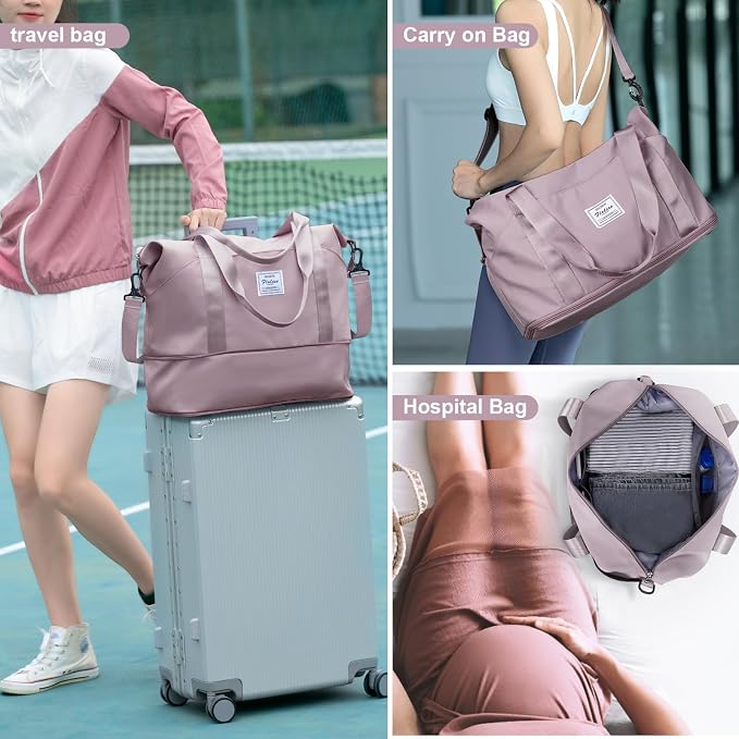 Travel Duffel Bag, Sports Tote Gym Bag, Shoulder Weekender Overnight Bag
