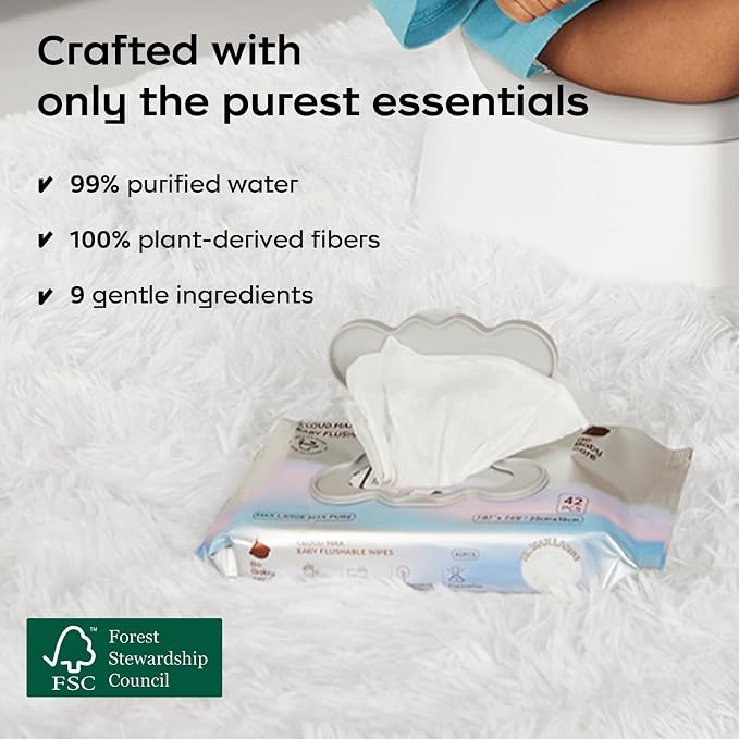 Bc Babycare Flushable Wipes, Hypoallergenic