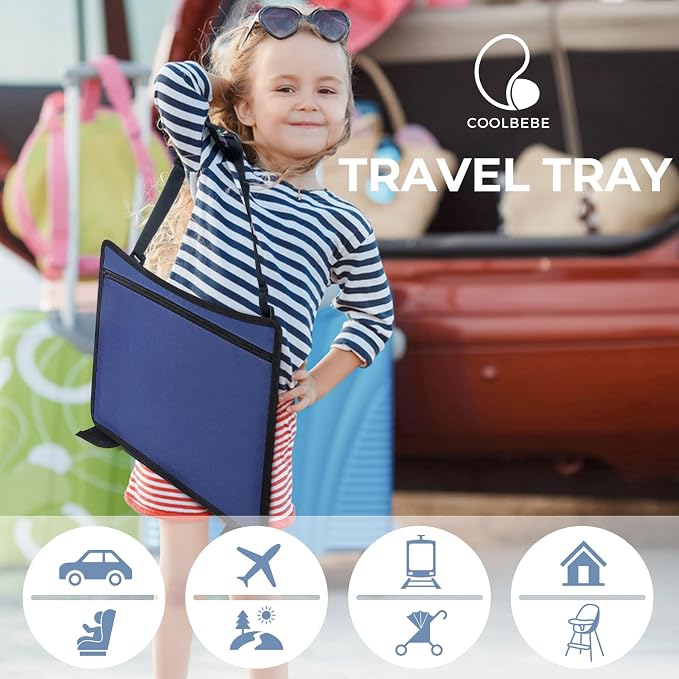 COOLBEBE Kids Travel Tray for Toddler Car Seat, Travel Tray for Airplane