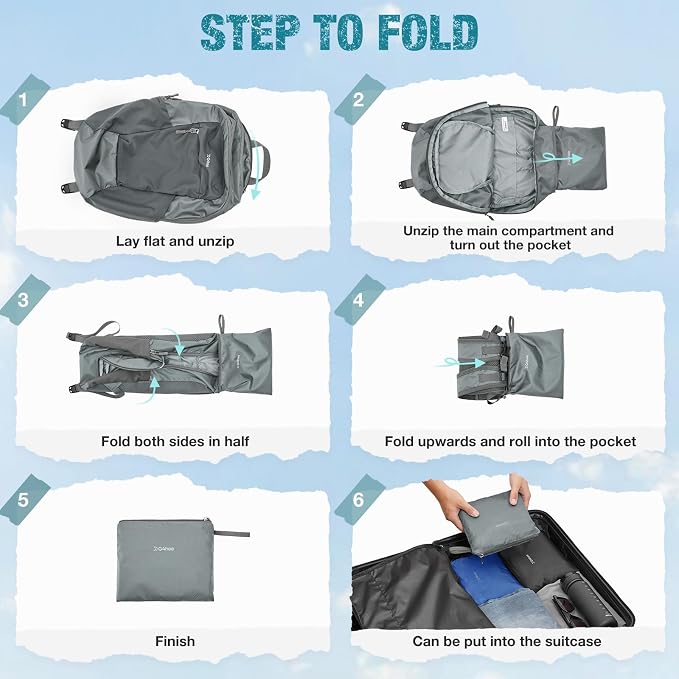 G4Free Packable Hiking Backpack 20L Lightweight Foldable Travel Daypack