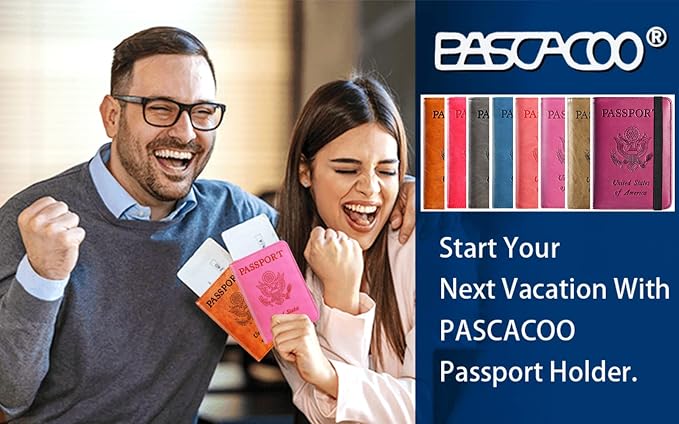 Passport Holder Cover Wallet Travel Essentials RFID Blocking Leather Card Case