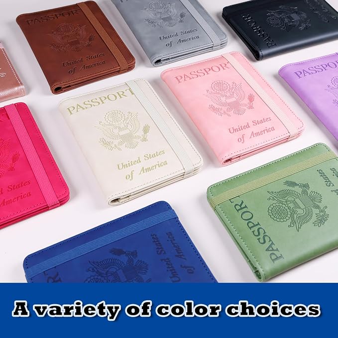 Melsbrinna Premium Leather Passport Holder Covers Case, Waterproof Rfid