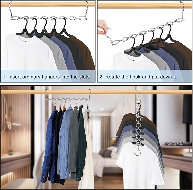 12 Pack Space Saving Hangers for Clothes, Heavy Duty 30Lbs Capacity Magic