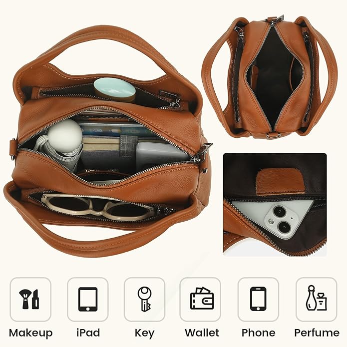 KOGTLA Genuine Leather Purses for Women, Crossbody Shoulder Bags