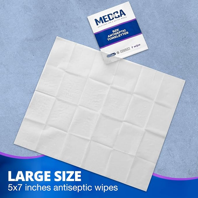 Hand Wipes – Benzalkonium Chloride Swabs Individual BZK Single-Use Packets by