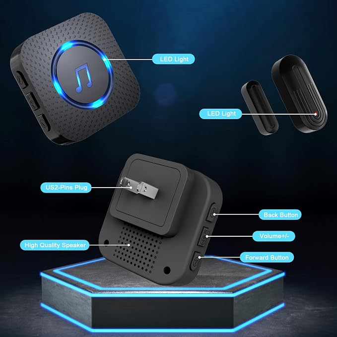 SanJie Door Chime, Wireless Door Chimes When Door Open Entry