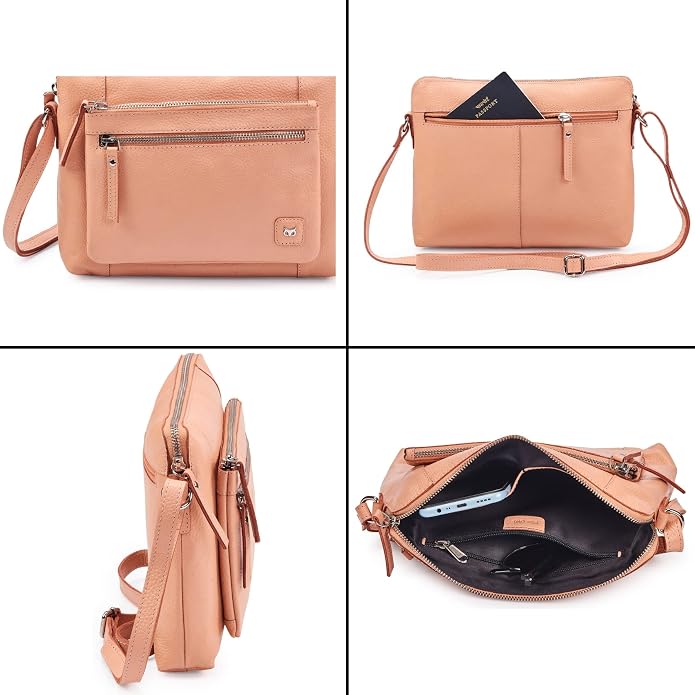 Wise Owl Accessories Small Soft Pebbled Real Leather Crossbody Handbags Purses