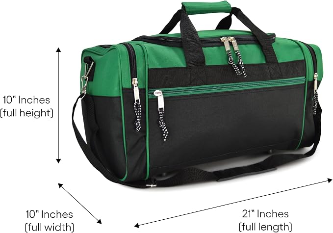 DALIX 21" Blank Sports Duffle Bag Gym Bag Travel Duffel Adjustable Strap in