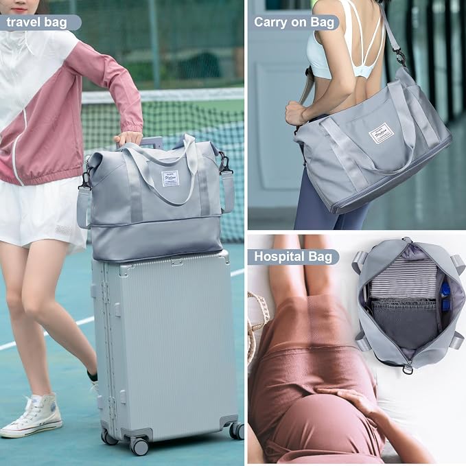 Travel Duffel Bag, Sports Tote Gym Bag, Shoulder Weekender Overnight Bag