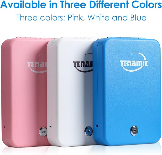 Tenamic Pistol Safe, Portable Travel Gun Safe, Solid Steel Handgun Lock Box