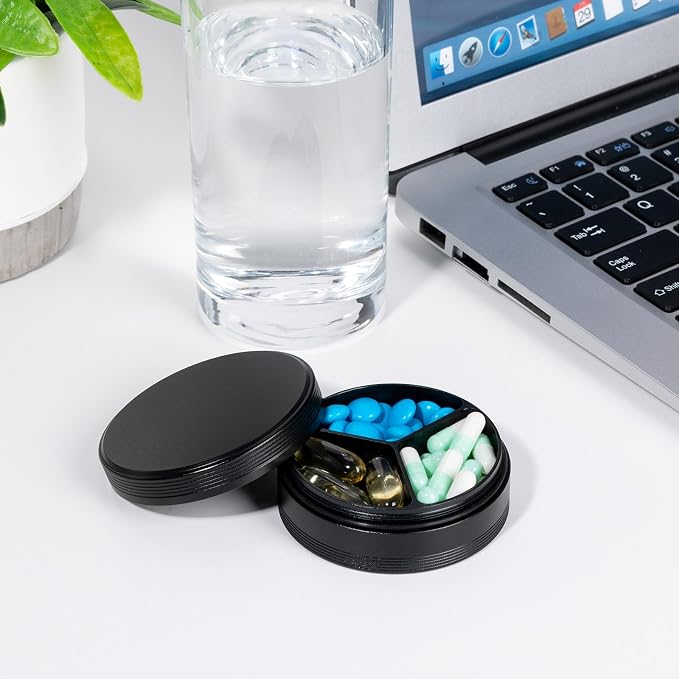 Metal Pill Case 3 Compartment