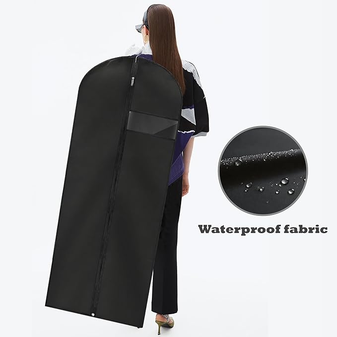 Dress Bags for Gowns Long, Suit Bag Cover for Storage and Travel, 2 Pack
