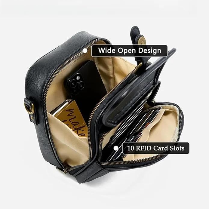 1060 Leather Crossbody Bags for Women Anti-Theft Vegan Purse