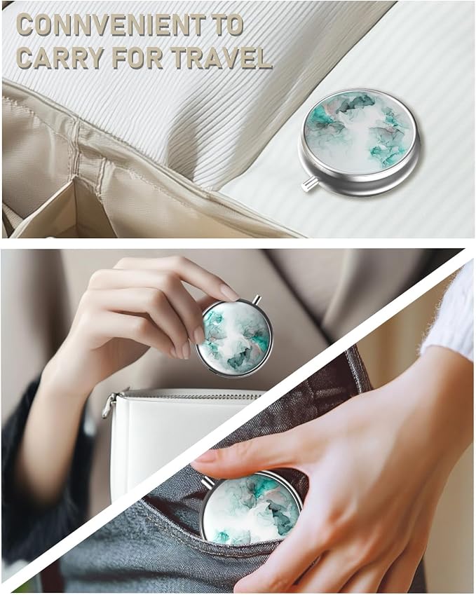 Pill Box, 3 Compartment Portable Travel Medicine Box