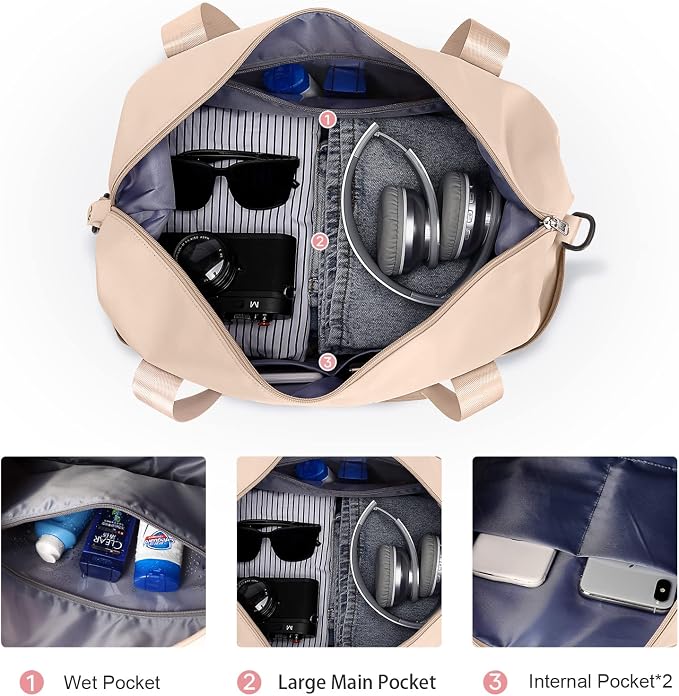 Travel Duffel Bag, Sports Tote Gym Bag, Shoulder Weekender Overnight Bag