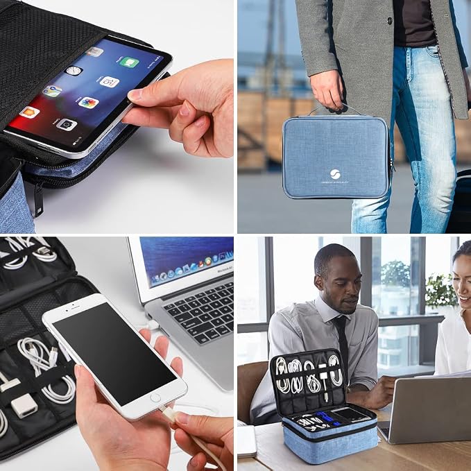 Travel Electronics Organizer, Waterproof Cable Organizer Bag