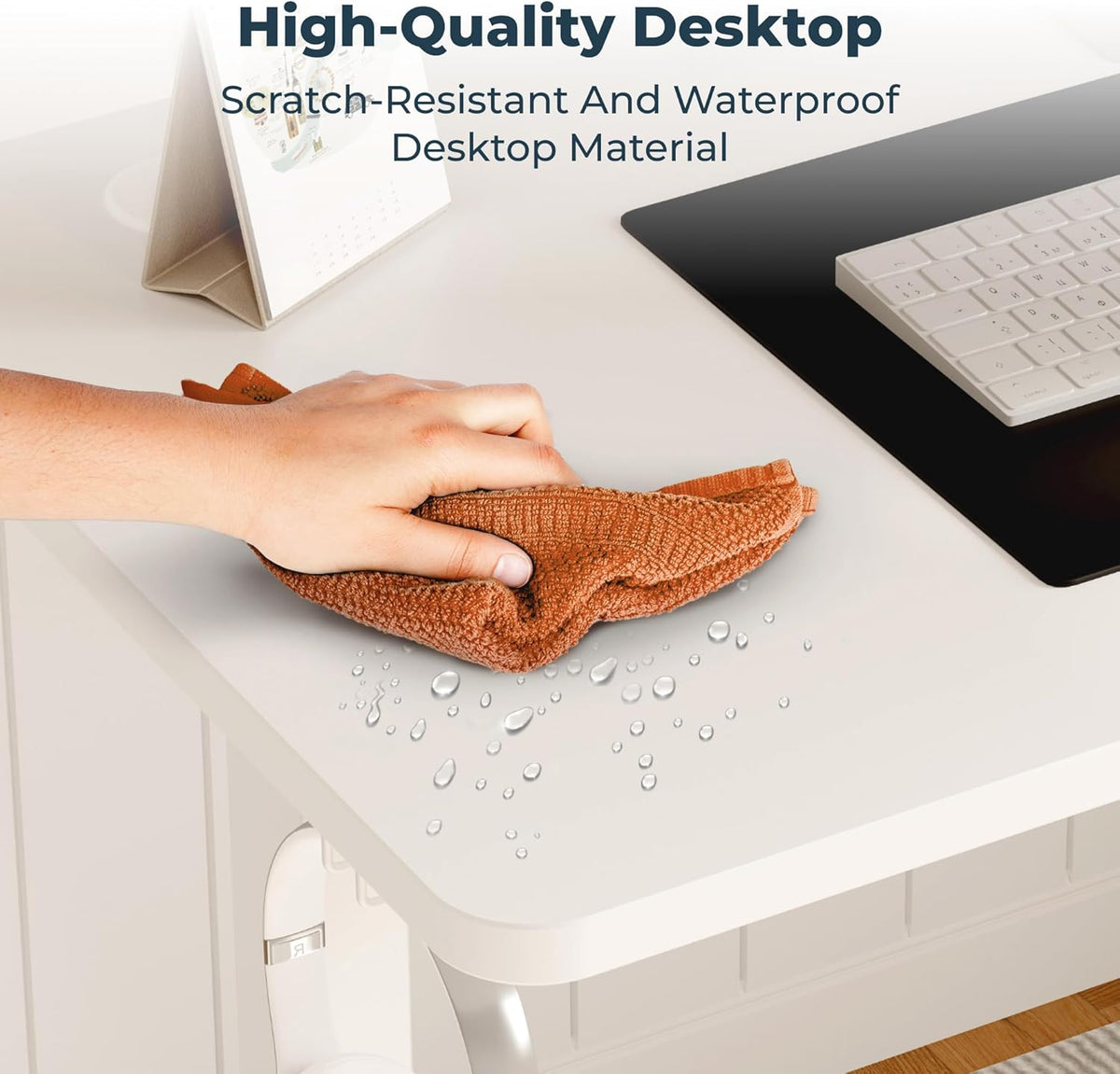 Adjustable Stand Up Desk Standing Desk, 47x24 Inches Home Office Desk with Memory Preset, Computer Workstation Sit Stand Desk Splice, White