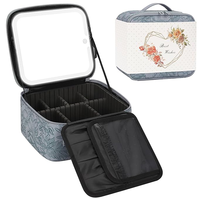Relavel Travel Makeup Bag With LED Mirror