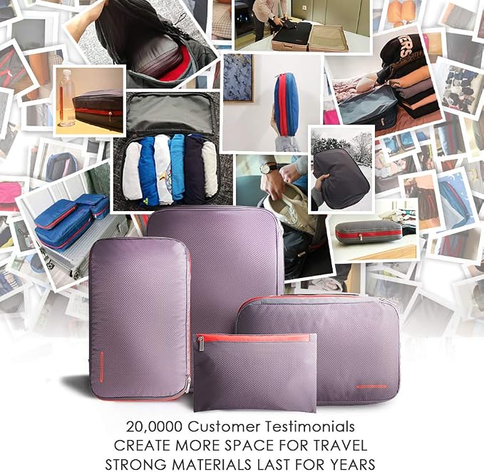 Bee Nesting Waterproof Compression Packing Cubes, Travel Packing organizers