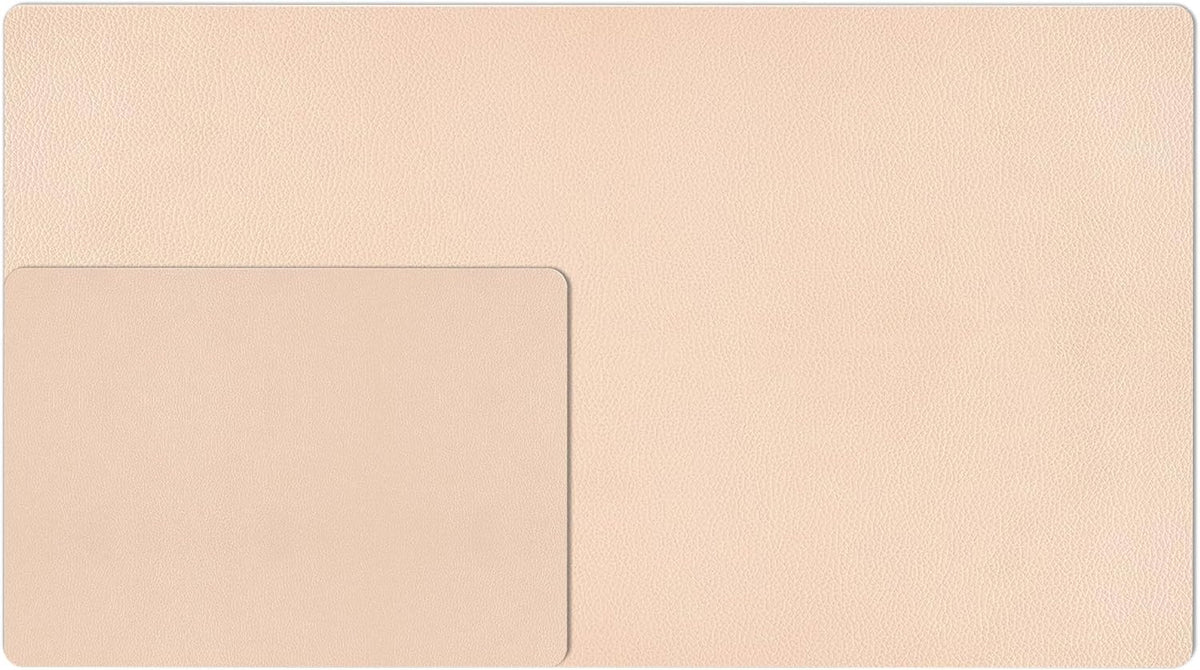 Nekmit Leather Desk Blotter Pad 36 x 20 Inches, Flat, Non-Slip, Waterproof, Apricot, Ideal for Office and Home and More