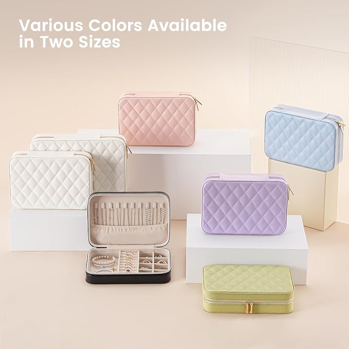 Lolalet Travel Jewelry Case for Women, Travel Jewelry Organizer Box