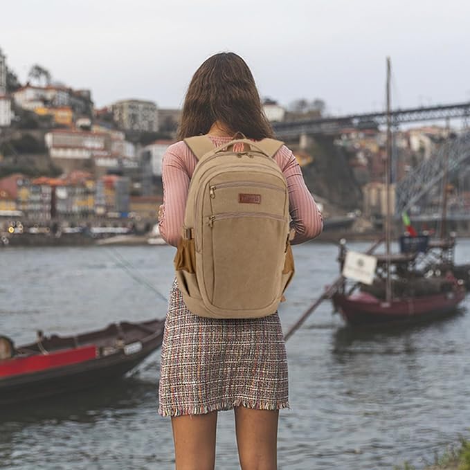 Tzowla Vintage Canvas Laptop Backpack