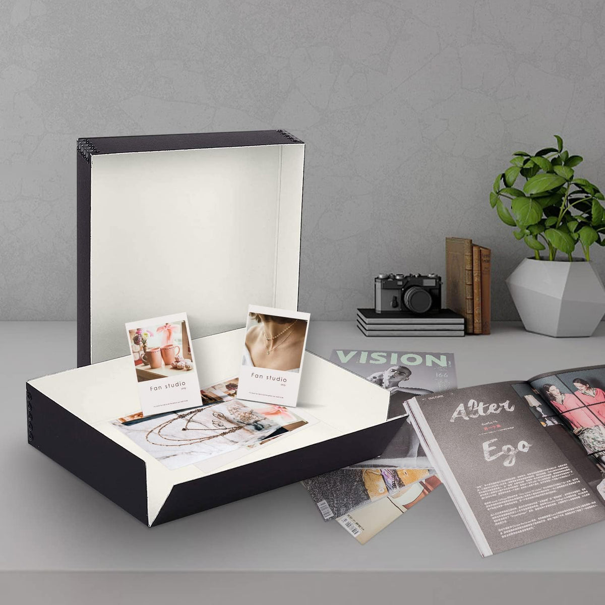 Lineco, 14 x 18 inch, Museum Storage Box with Metal Edge, For Photos, Documents, Color: Black