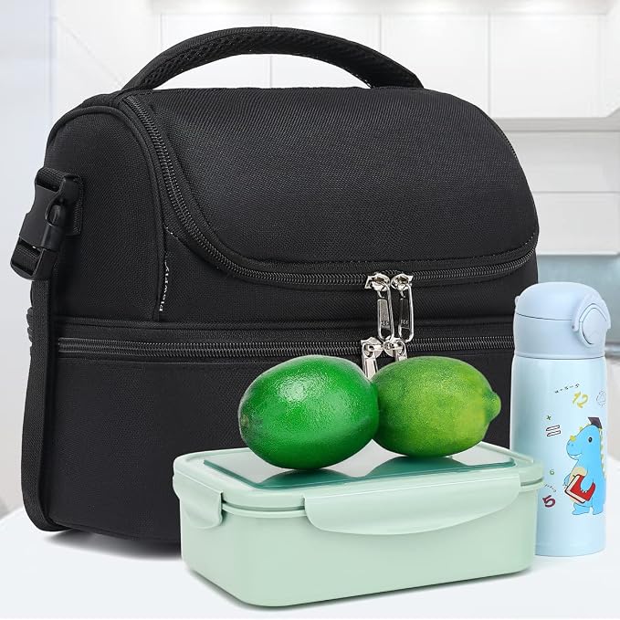 FlowFly Double Decker Cooler Insulated Lunch Bag Large Tote