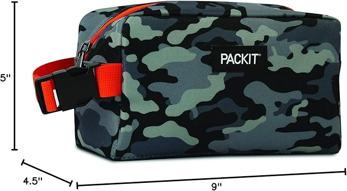 PackIt Freezable Snack Box, Charcoal Camo, Built