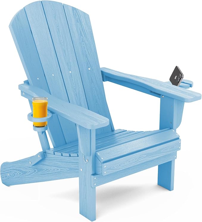 SERWALL Adirondack Chair with Cup Holders