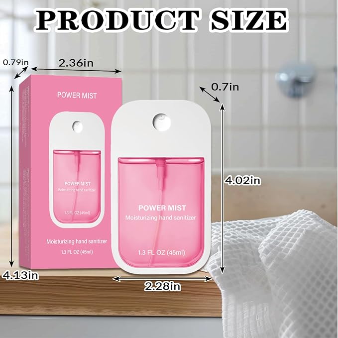 Power Mist Hydrating Hand Sanitizer Spray, Portable Travel-Size Hand Sanitizer