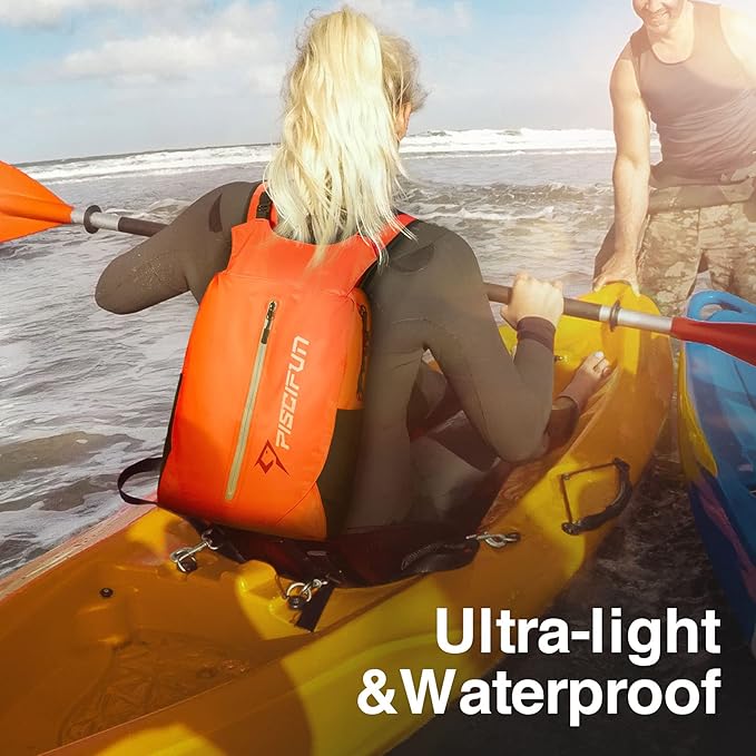 Piscifun Dry Bag Waterproof, Lightweight Dry Backpack Roll-Top Sealed