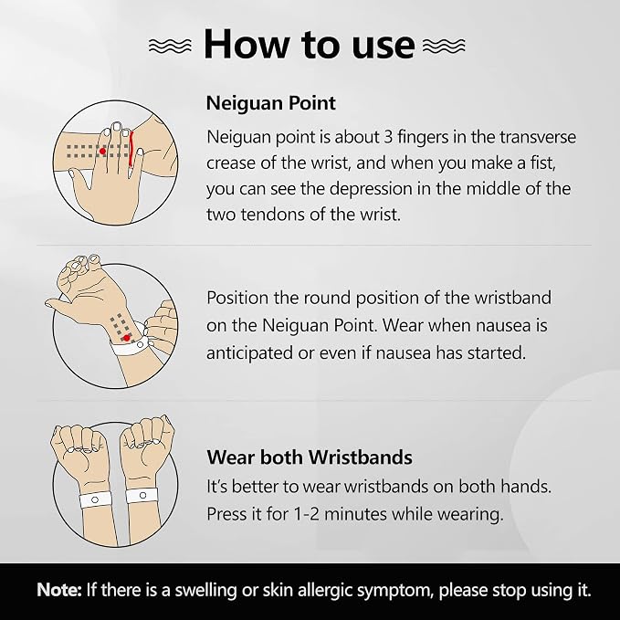 Cozyhealth Motion Sickness Wristband, Anti-Nausea Acupressure Wrist Band