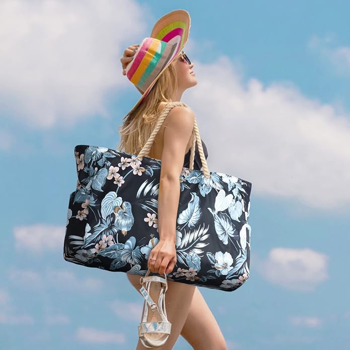 Becokan Beach Bag Large Beach Tote Bag