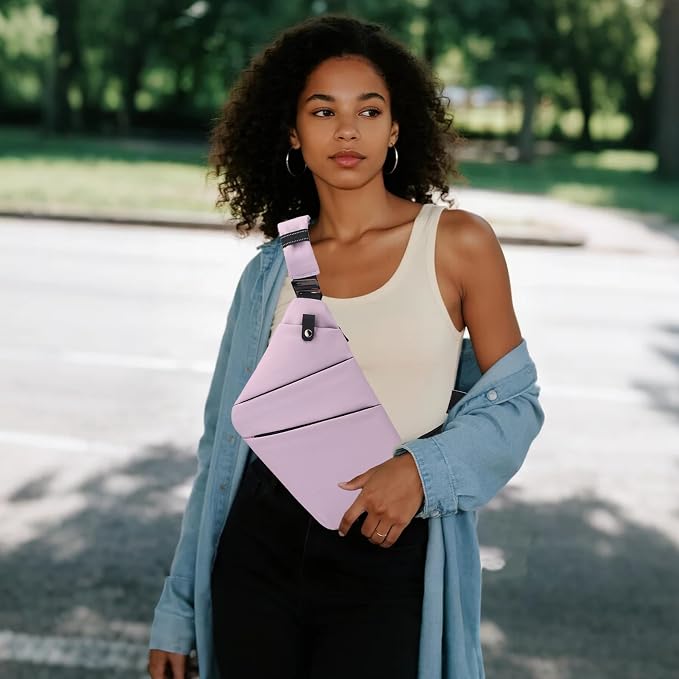 Anti Theft Crossbody Bags for Women Men, Slim Sling Purse