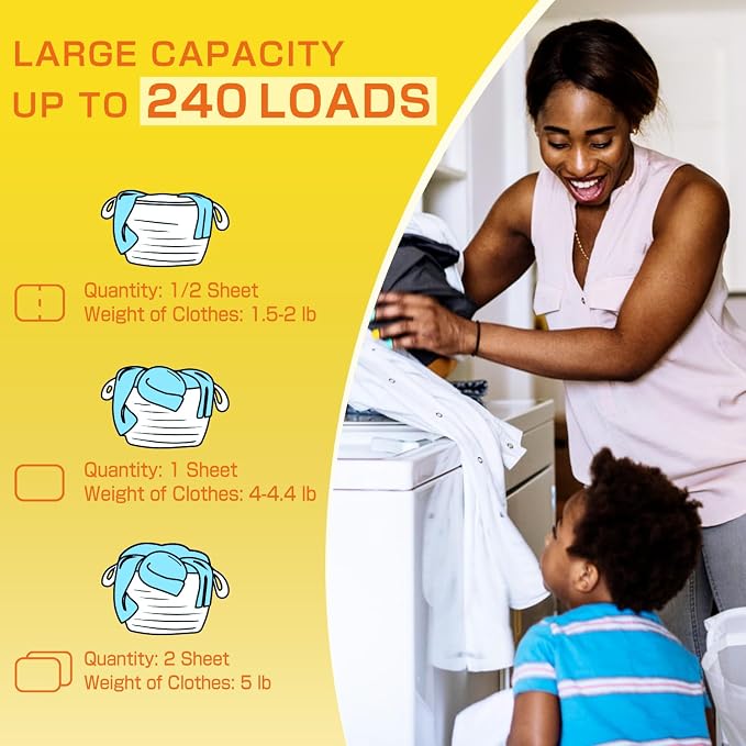 Soulink Laundry Detergent Sheets, 240 Loads
