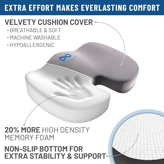 Everlasting Comfort Doctor Recommended Memory Foam Seat Cushion
