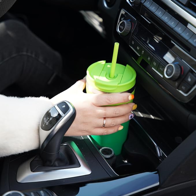 BJPKPK 18oz Tumbler With lid And Straw Stainless Steel Travel Coffee Mug Insulated Tumblers Cups,Bamboo Grove
