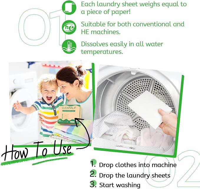 Laundry Detergent Sheets Up to 160 Loads, Wild Mint