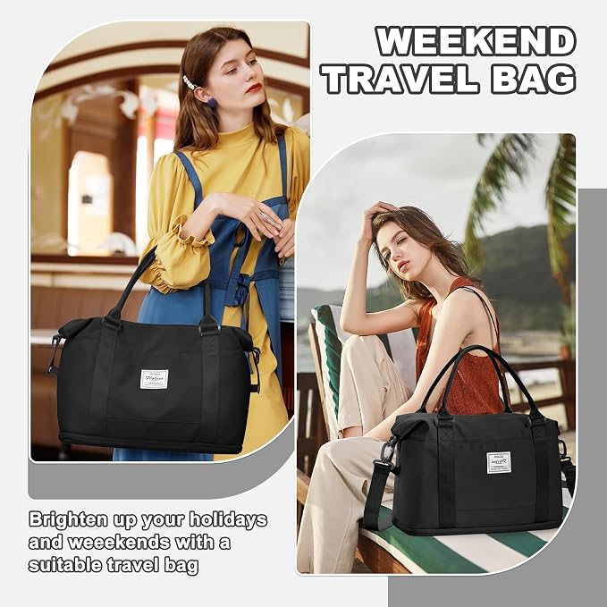 Travel Duffel Bag, Sports Tote Gym Bag, Shoulder Weekender Overnight Bag