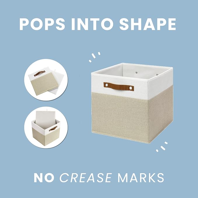 OrganiHaus White 12x12 Fabric Storage Bins