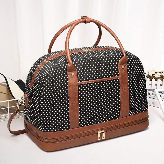 Weekender Bag for Women Canvas Overnight Bag Large Travel Tote Bag Carry on