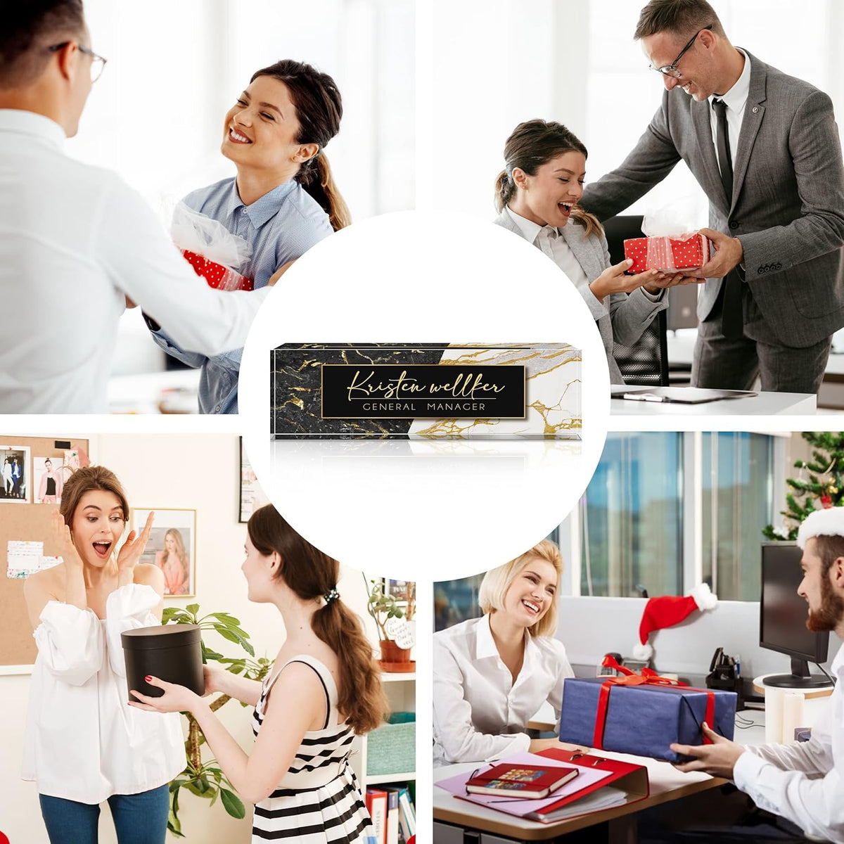 Name Plate for Desk, Desk Name Plate Personalized Acrylic Office Desk Decor for Women and Men, Employee Appreciation Gifts Custom Office Gifts for Boss, Manager, Teacher, Nurse, Doctor, Lawyer