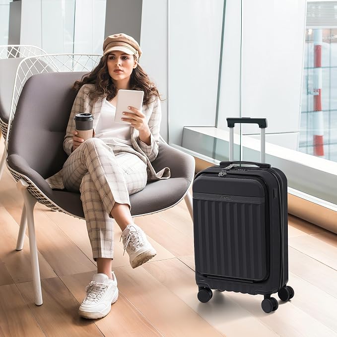 Merax Luggage Sets Front Opening, 2 Piece Hardshell Suitcase