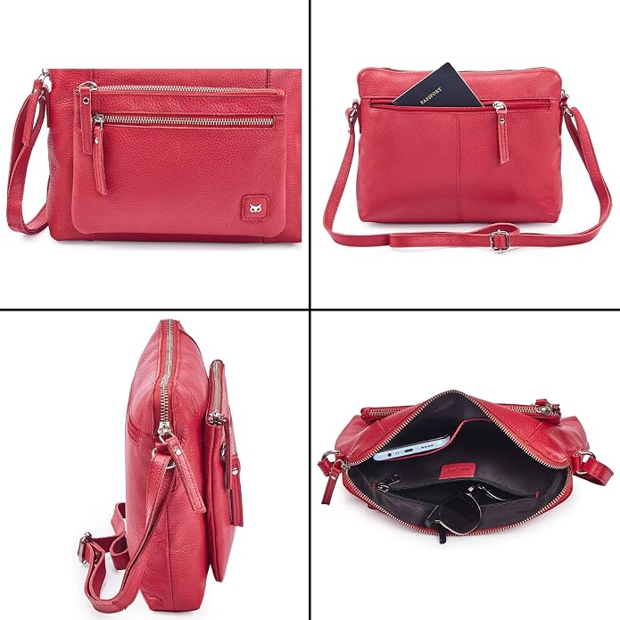 Wise Owl Accessories Small Soft Pebbled Real Leather Crossbody Handbags Purses