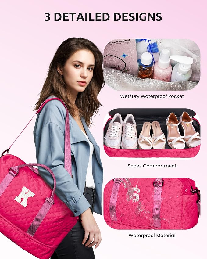 Womens Gifts for Birthday-Initial Travel Bag